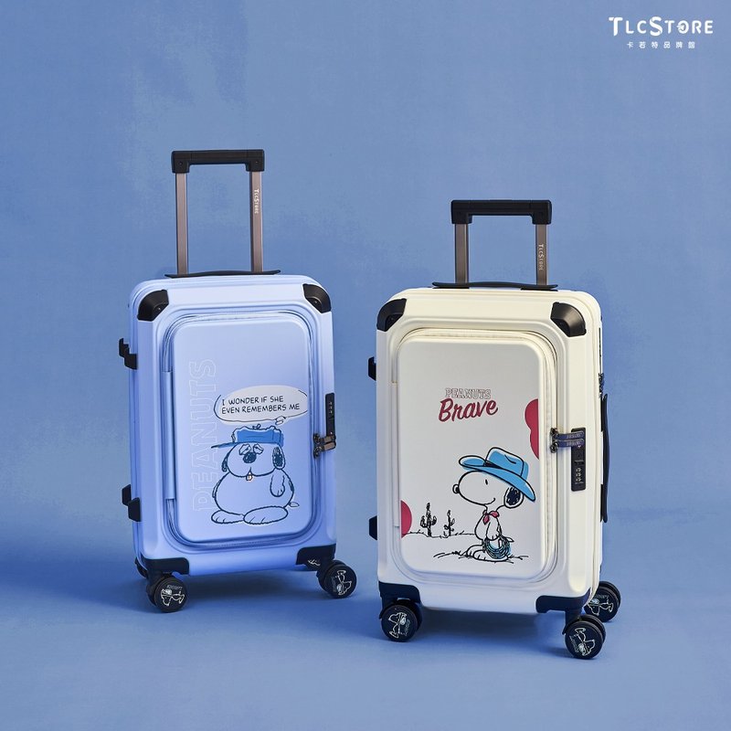 【Snoopy 史努比/Olaf 欧拉夫】20 寸上掀双开行李箱~赠收纳袋 4 入 - 行李箱/行李箱保护套 - 塑料 多色