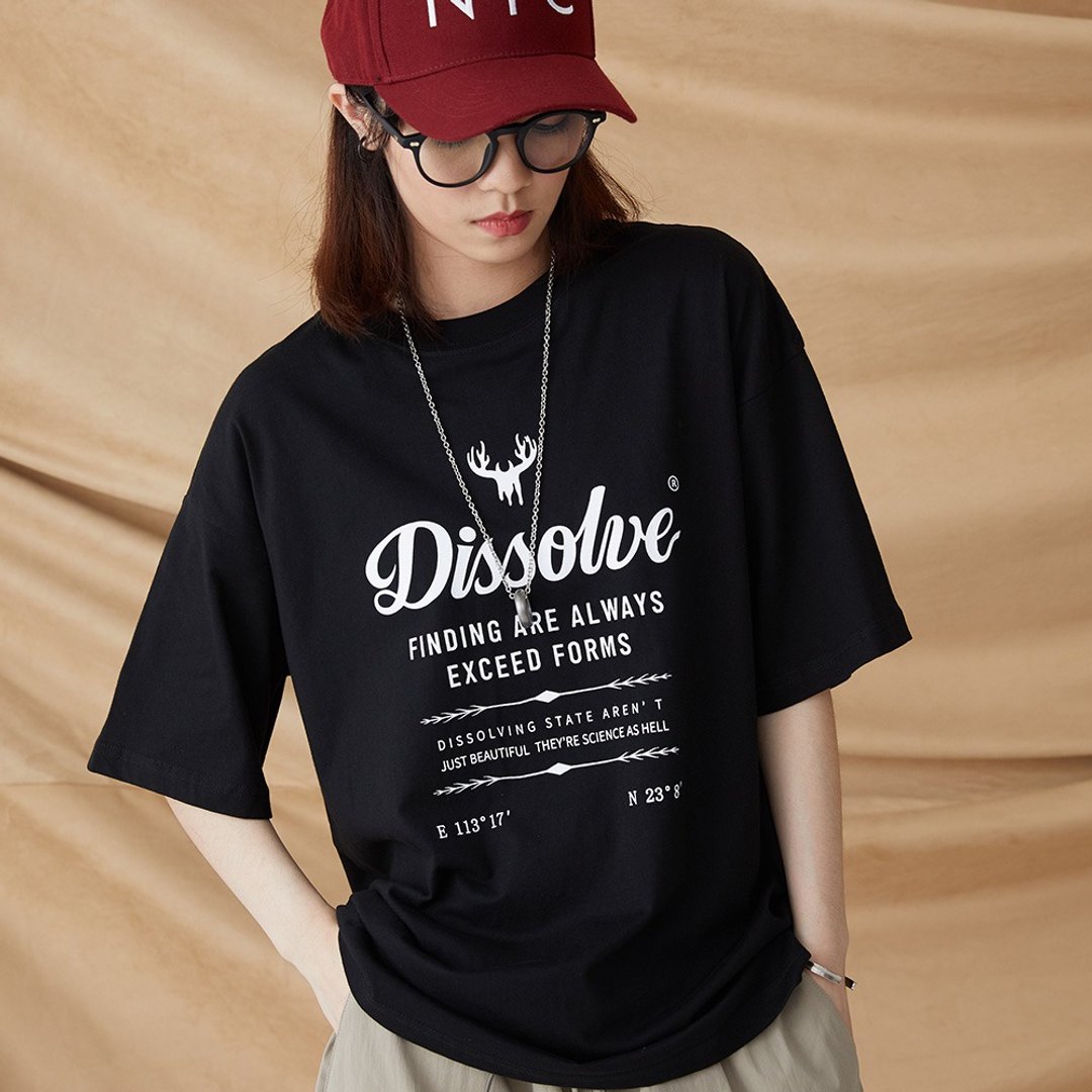 经典Dissolve印花短袖Tee恤 男女同款缤纷6色可选 落肩宽松版型 - 男装上衣/T 恤 - 棉 多色