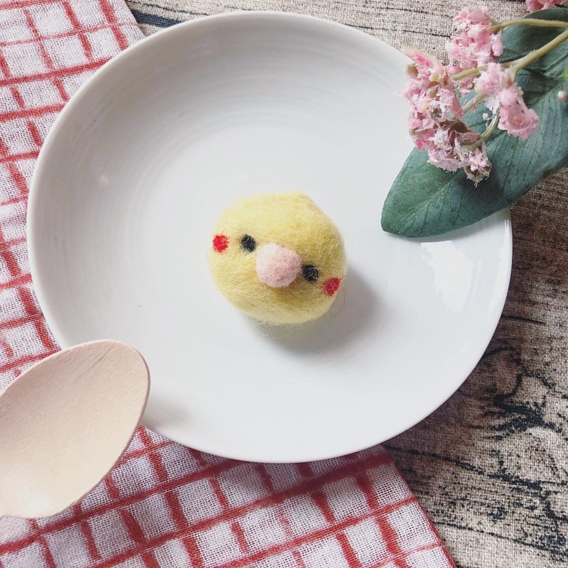 雪球巧克力_羊毛毡芒果玄凤 别针 - 胸针 - 羊毛 黄色