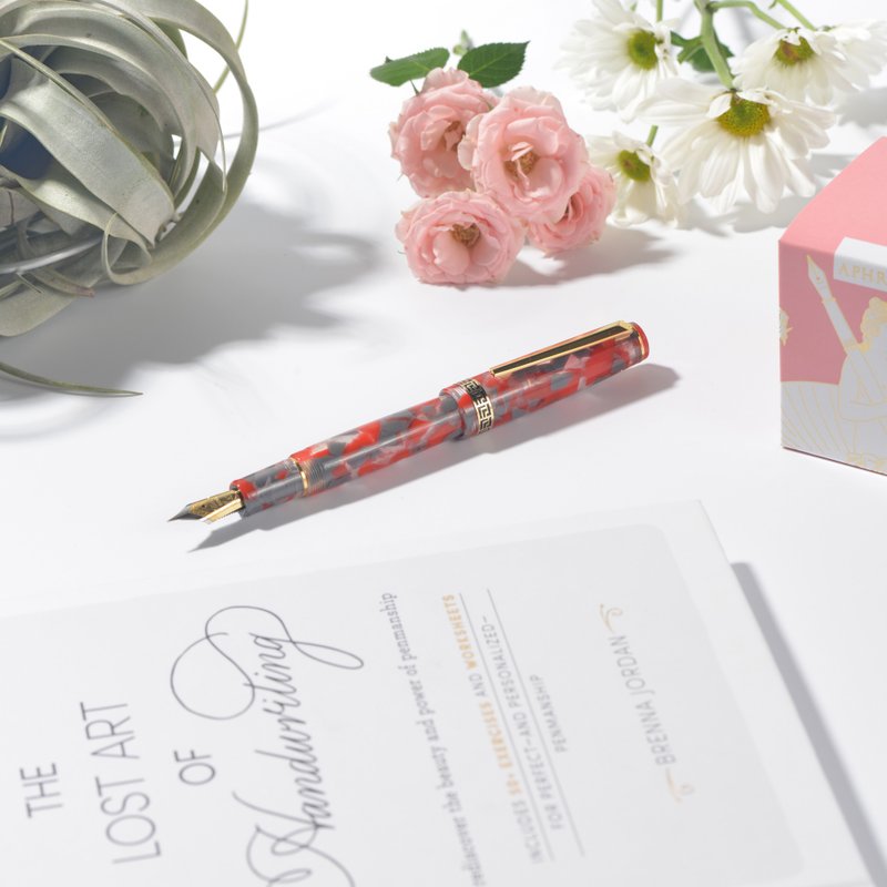 【钢笔】椿钢笔 | 清爽透明红 小清新轻钢笔 纯净入门款 - 钢笔 - 压克力 红色