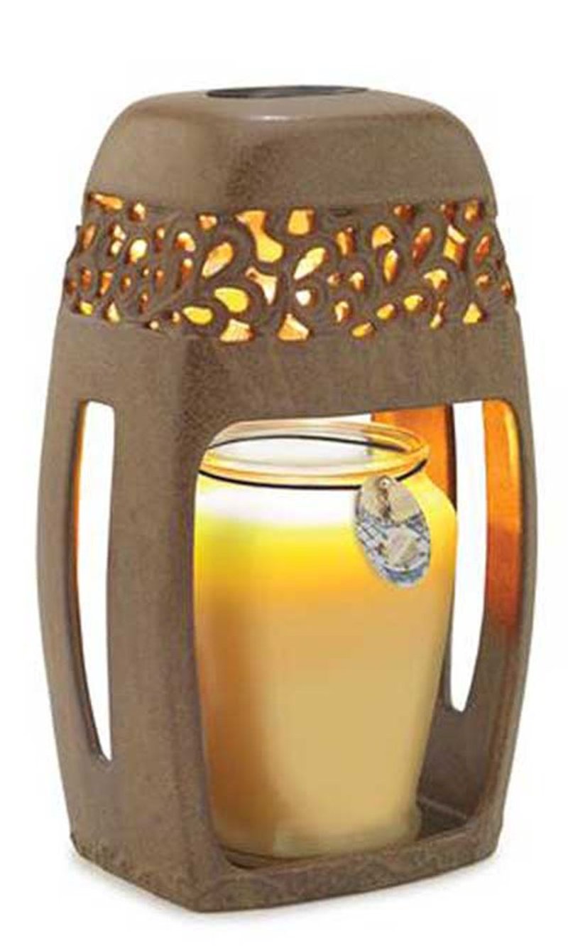 香氛蜡烛提灯陶瓷 (仿古棕) - 蜡烛/烛台 - 瓷 咖啡色