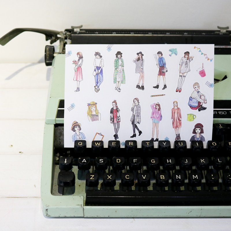 迷你女孩贴纸 轧型贴纸 - 贴纸 - 纸 