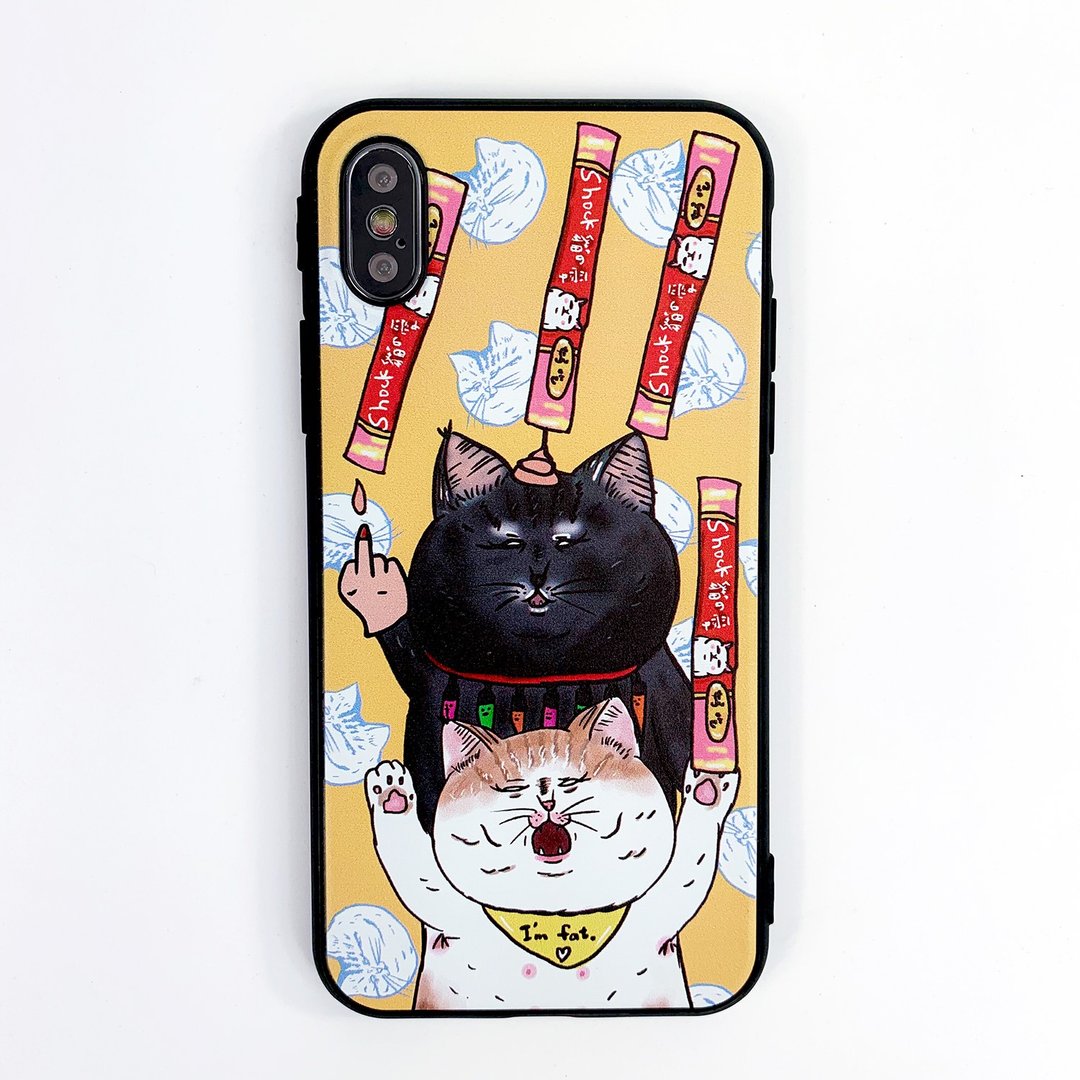 蛋定肥猫 - iPhone 手机壳 (全软壳) - 手机壳/手机套 - 塑料 橘色
