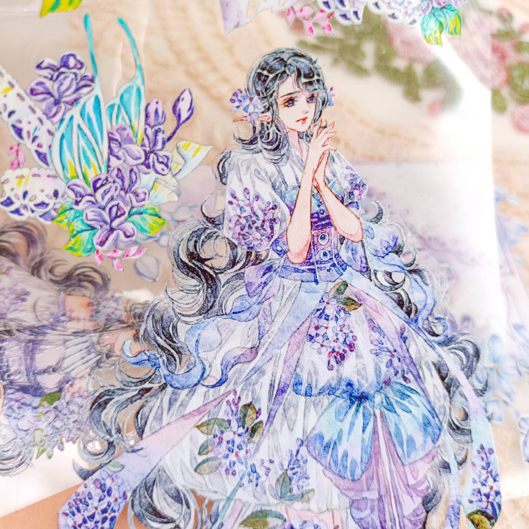 GL1236_丁香少女/ 裝飾膠帶 - 纸胶带 - 塑料 多色