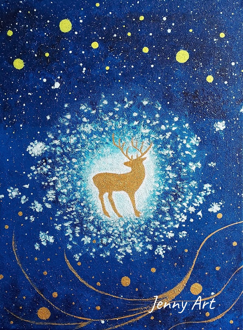 金鹿与鹿系列之组合 压克力画 - 海报/装饰画/版画 - 其他材质 蓝色