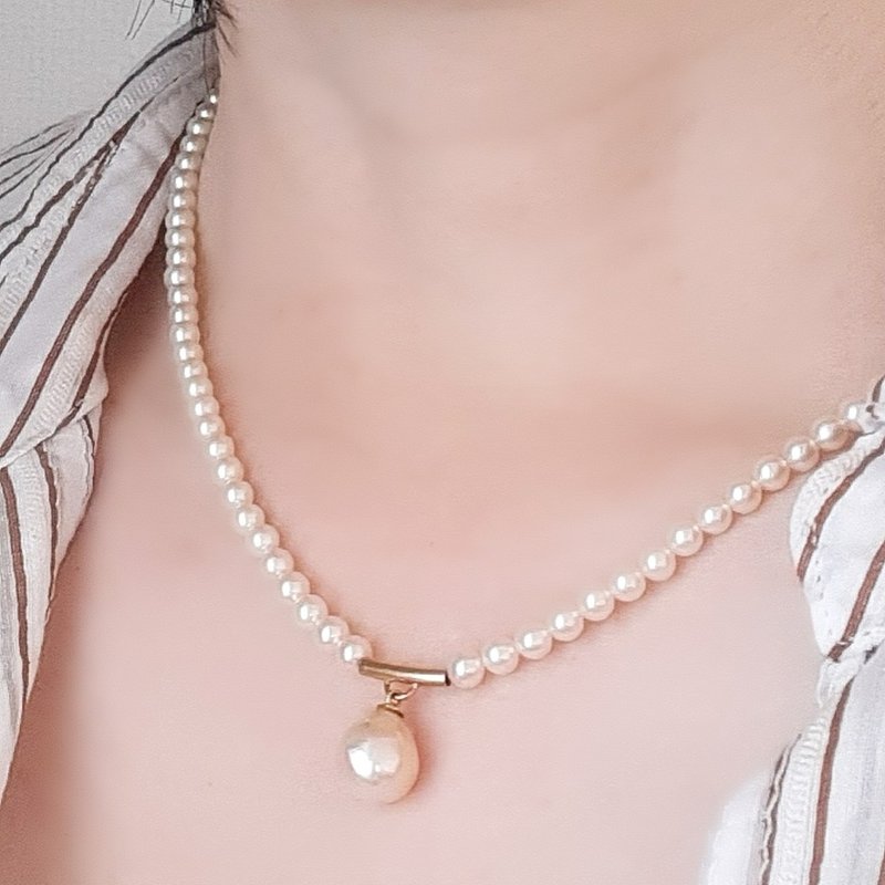 K18 巴洛克珍珠 项链 Akoya珍珠 小珍珠 日本珍珠 pearl necklace 珍珠项链 珍珠项链 진주목걸이 - 项链 - 珍珠 