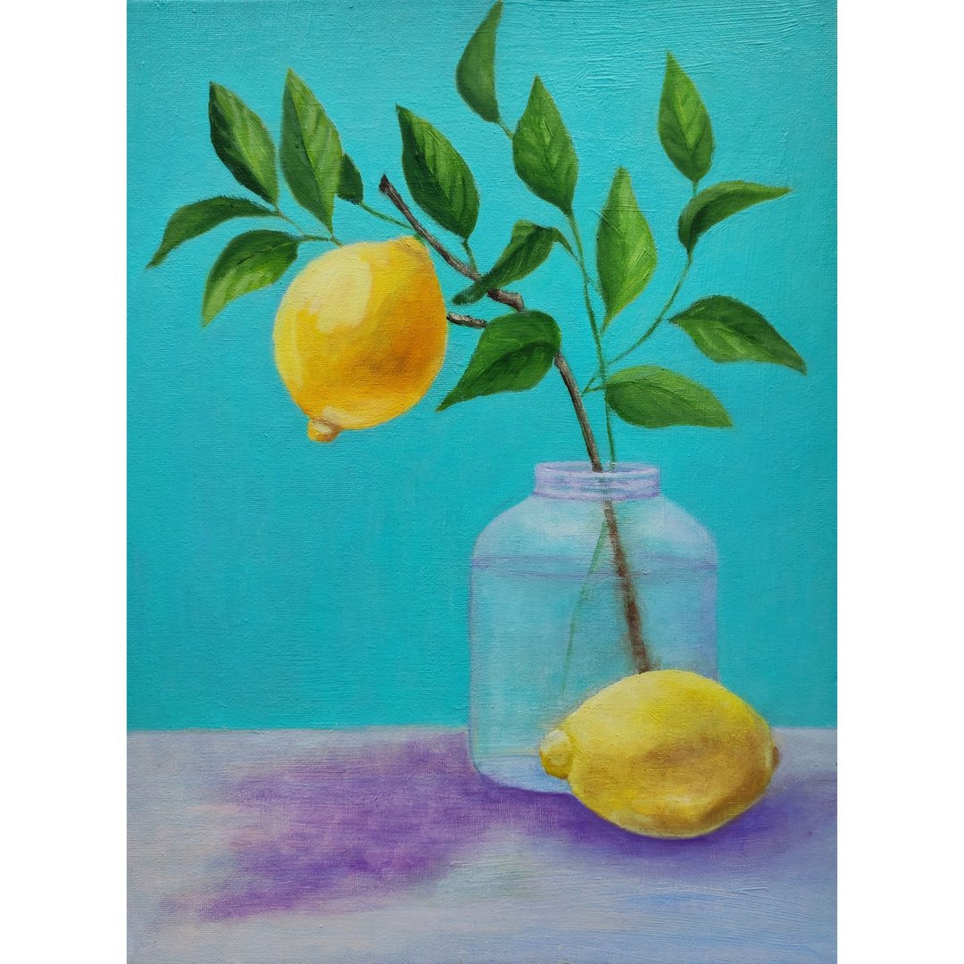 柠檬原作油画 厨房艺术 水果墙面装饰 柑橘 手工油画 油画原作 - 海报/装饰画/版画 - 其他材质 多色