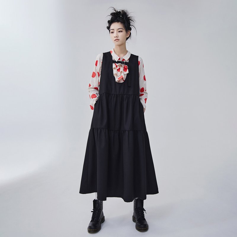 羊毛背心长洋装 - 洋装/连衣裙 - 羊毛 黑色