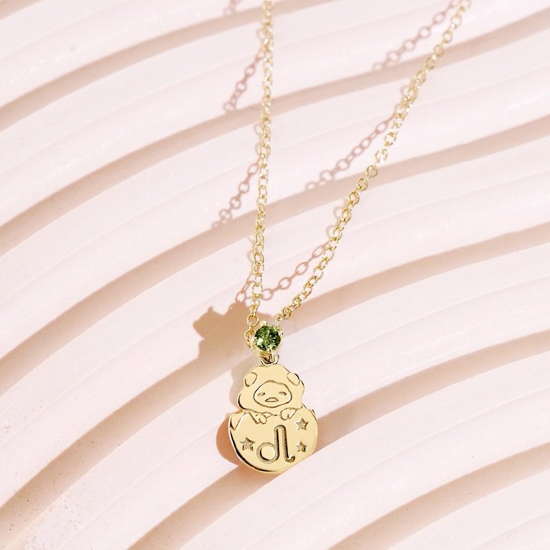 【定制化礼物】Gudetama星座系列-蛋黄哥狮子座诞生石纯银项链 - 项链 - 纯银 多色