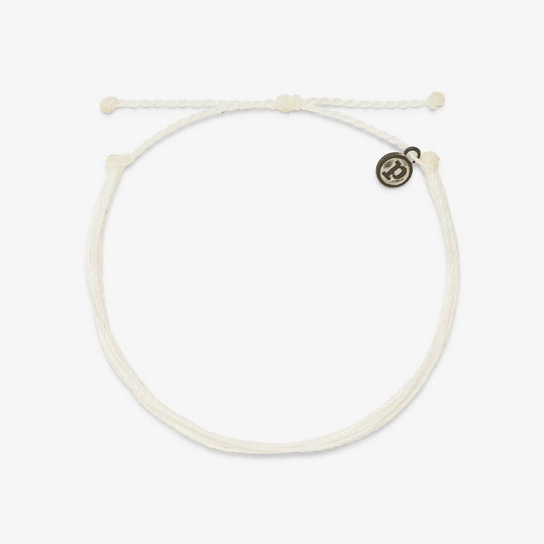 Pura Vida 美国手工 SOLID WHITE ANKLET 白色冲浪脚链 - 脚链/脚环 - 棉 白色