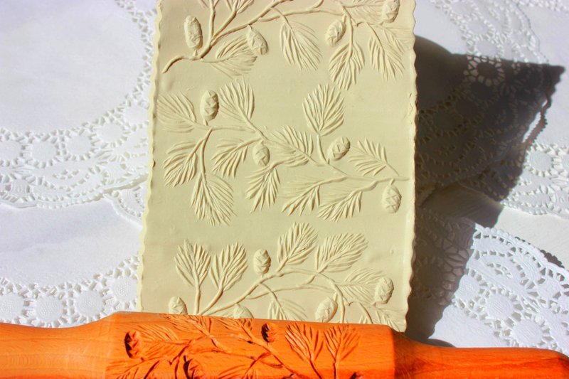 rolling pin for cookies ,christmas,new year - 厨房用具 - 木头 咖啡色