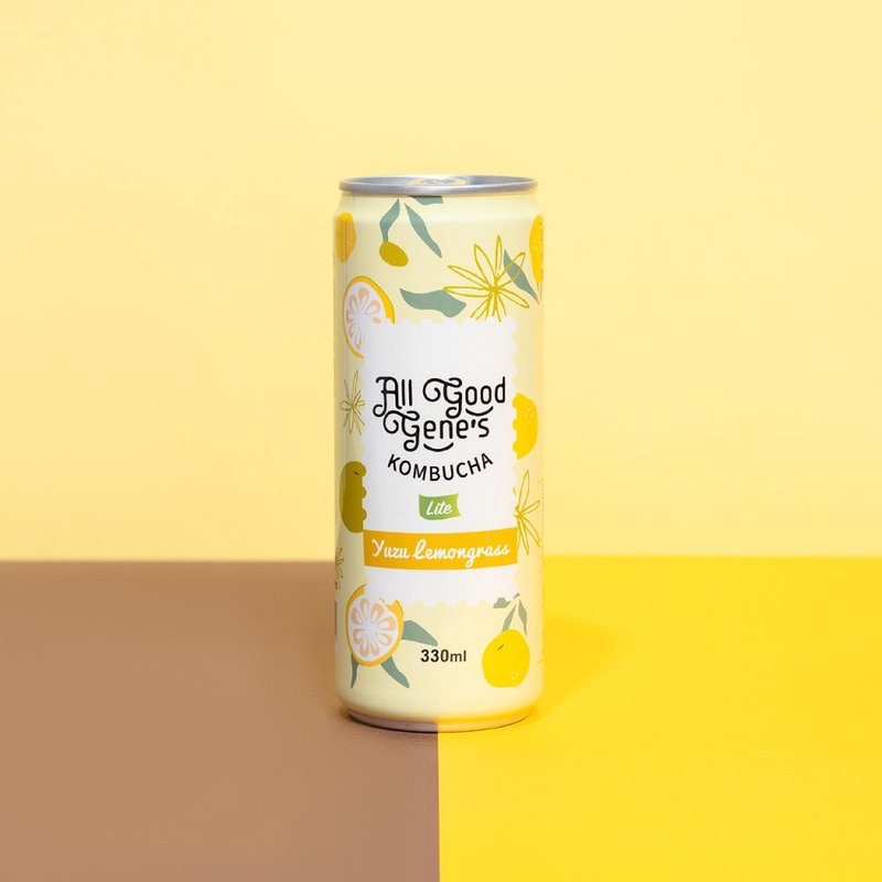 柚子柠檬草康普茶 330ml/罐装14瓶 - 茶 - 新鲜食材 橘色