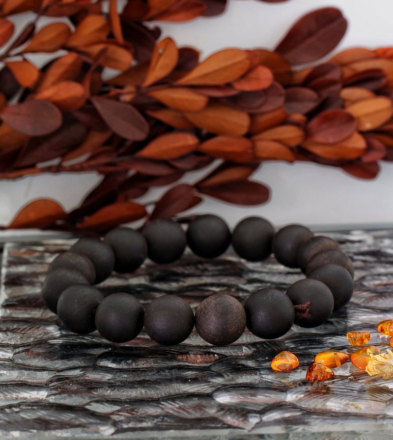 土沉香木珠 12mm 手链 ( HKA2114 ) - 手链/手环 - 木头 