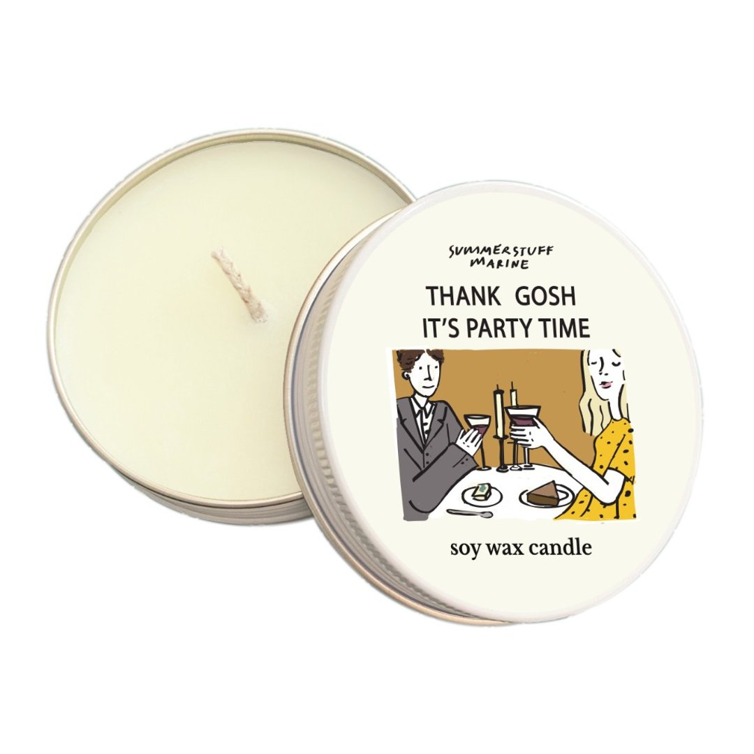 Summerstuff.marine - 大豆蜡烛香味“感谢上帝，现在是派对时间”（60 克） - 蜡烛/烛台 - 蜡 白色