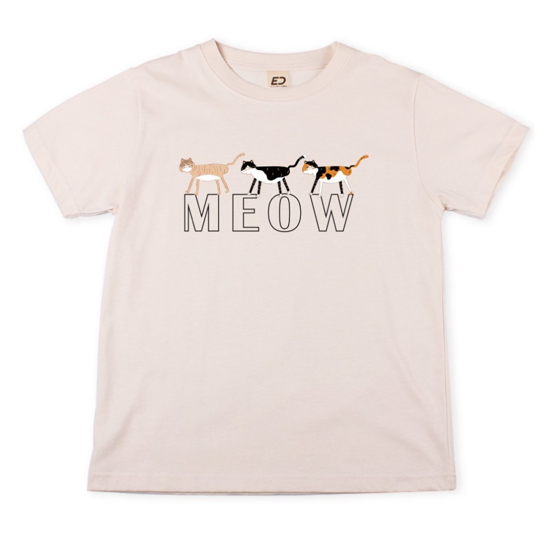 【斑贵妃】Meow Meow Meow  短T/女上衣/男T恤/T-Shirt - 女装 T 恤 - 棉 白色