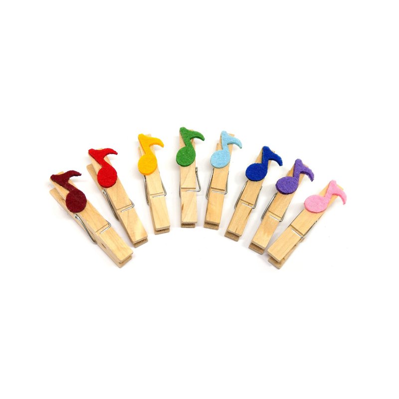 音符木夹 - 书签 - 木头 多色