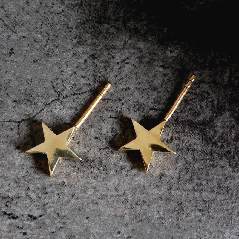 流星耳针/黄铜 022 - 耳环/耳夹 - 铜/黄铜 金色