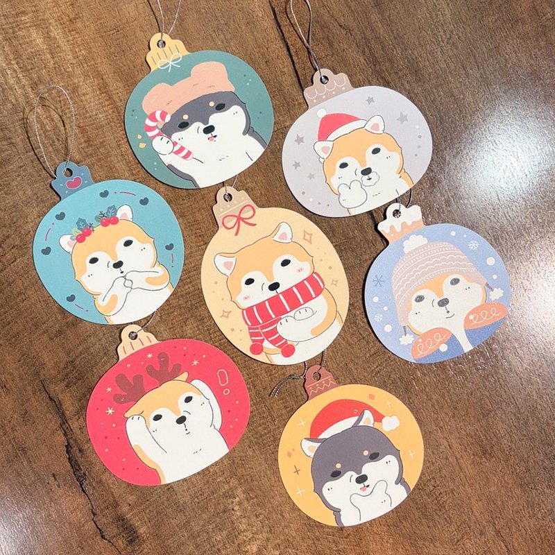 圣诞柴球星钻纸造型吊卡 - 卡片/明信片 - 纸 多色