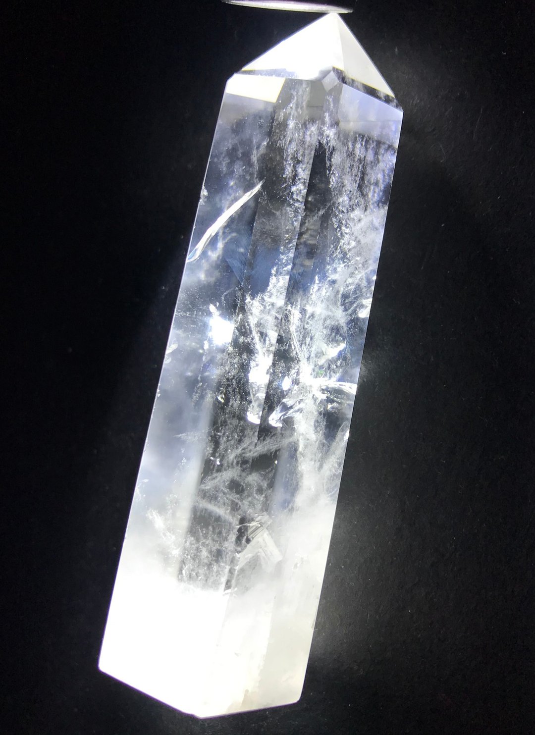 巴西 蓝针柱 晶中晶 爆彩 白水晶柱 天然原石 水晶  crystal 摆设 - 摆饰 - 水晶 透明