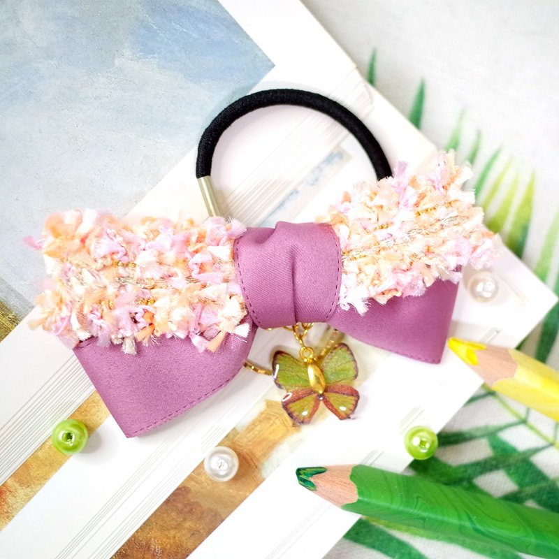 台湾特有种 西风翠灰蝶 蝴蝶结发圈 - 发饰 - 防水材质 绿色