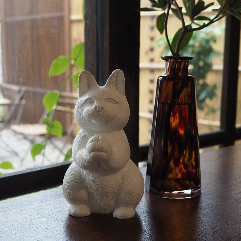福猫许愿瓶。招财、祈福、许愿 三个愿望一次满足 - 摆饰 - 树脂 白色