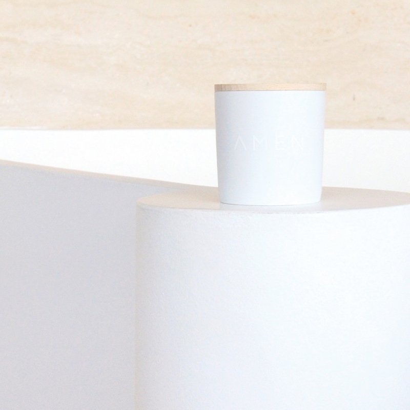 AMEN | 脉轮 05 Throat 喉轮桉树香氛蜡烛 - 蜡烛/烛台 - 瓷 白色