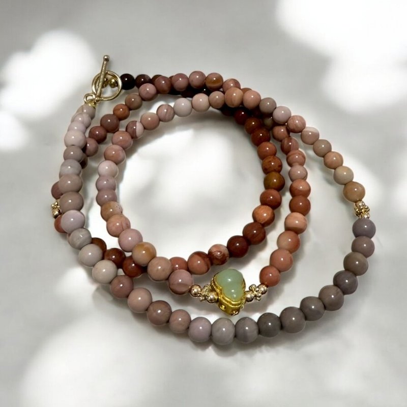 辟邪三圈手链 108颗阿拉善玛瑙 平衡能量 尾牙穿搭 圣诞礼物 - 手链/手环 - 玉石 红色