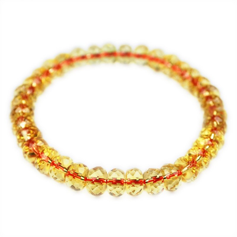 【正佳珠宝】黄水晶 冰透钻石切面黄水晶手珠 5x8mm 手珠 - 手链/手环 - 半宝石 