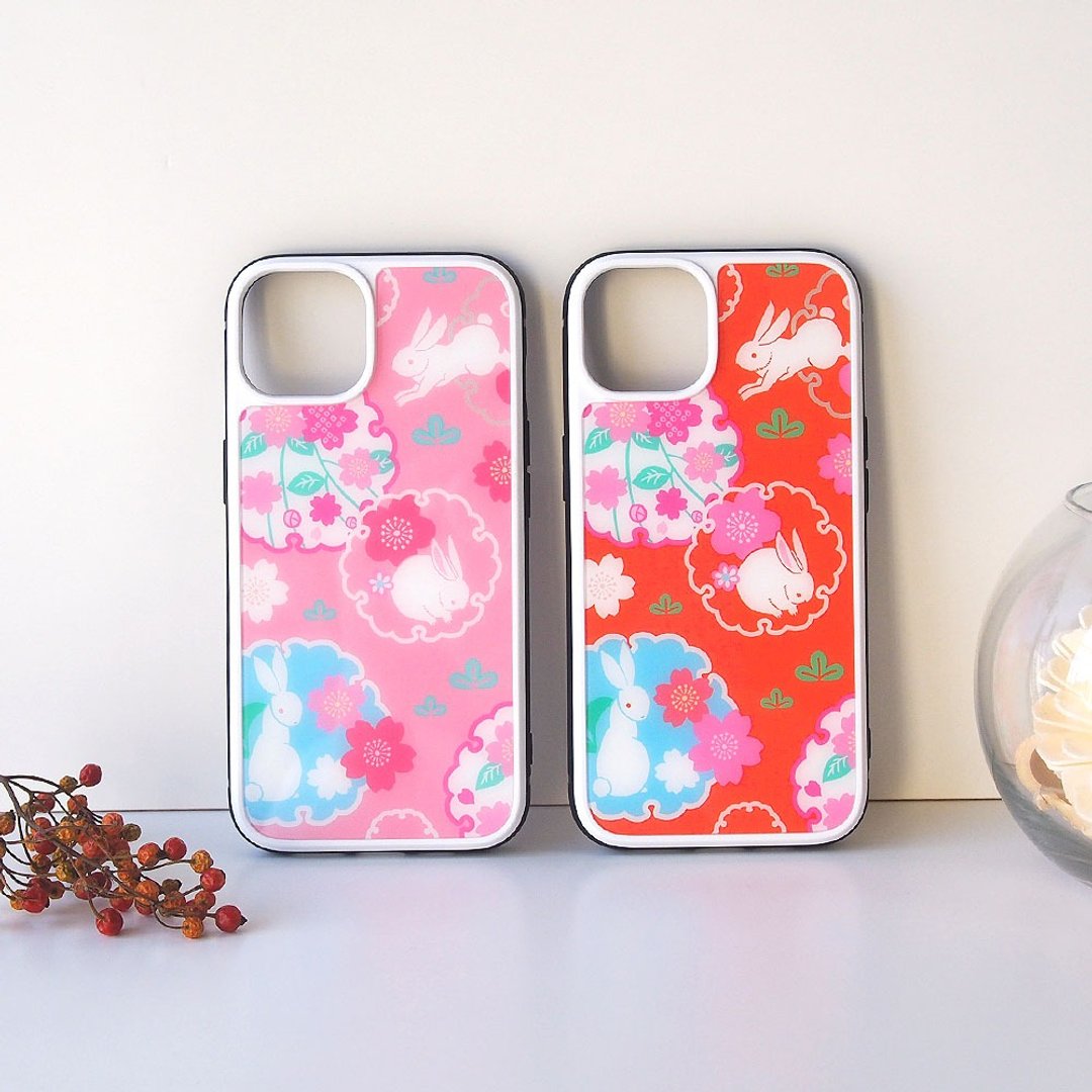 【强化玻璃 iPhone 手机壳】樱花兔 - 手机壳/手机套 - 塑料 红色