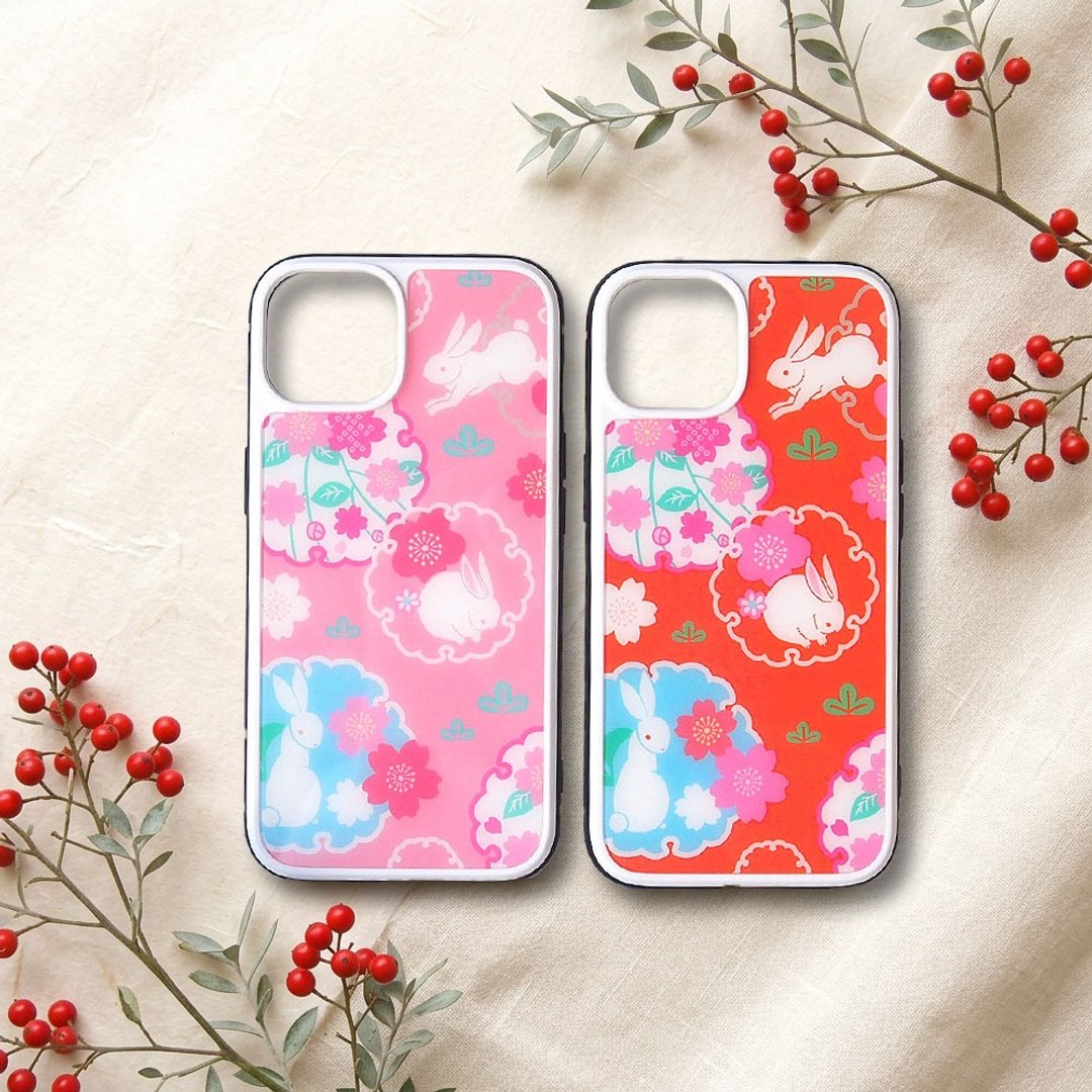 【强化玻璃 iPhone 手机壳】樱花兔 - 手机壳/手机套 - 塑料 红色