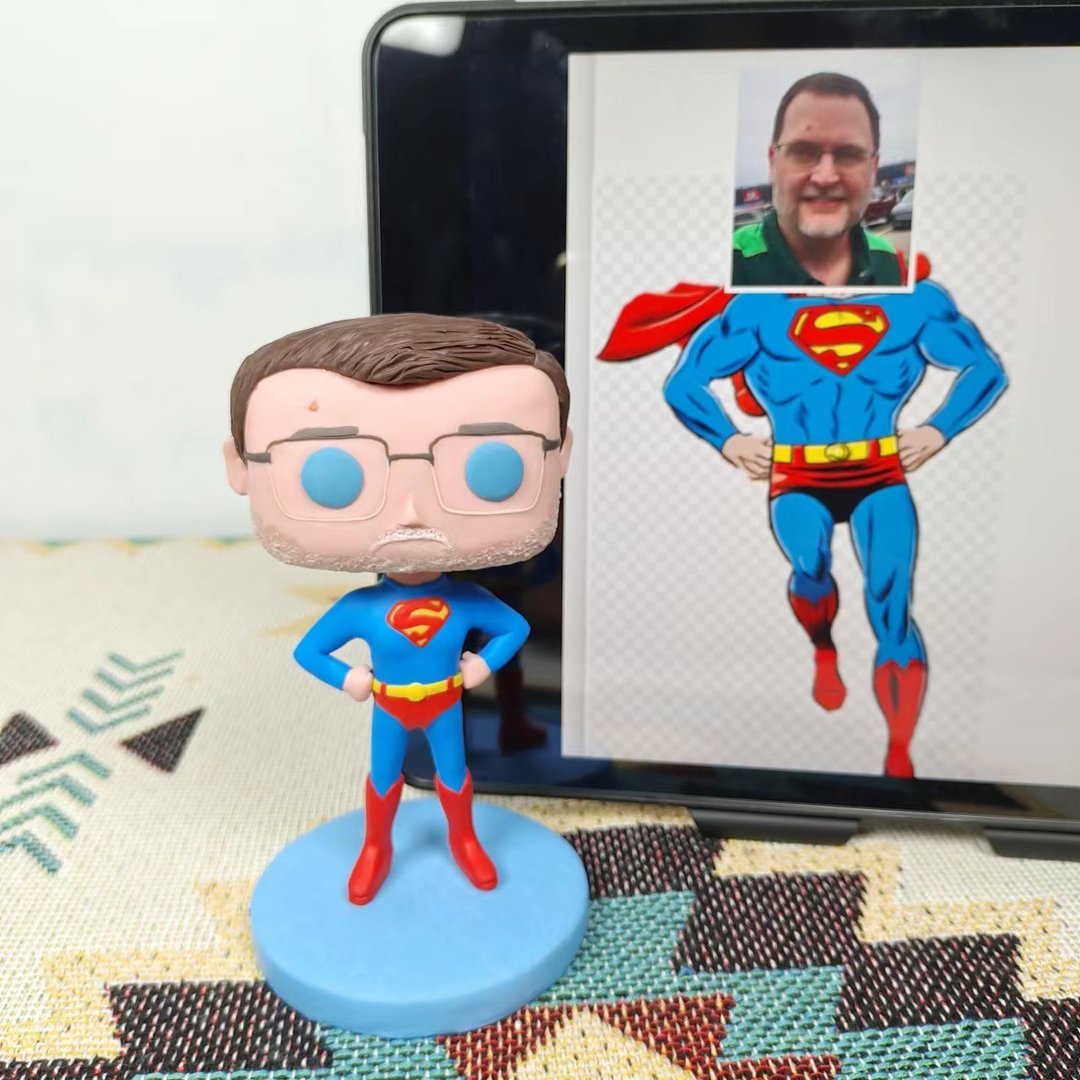 纯手工定制美国Funko Pop 自画肖像公仔娃娃男朋友老公生日礼物 - 玩偶/公仔 - 粘土 多色