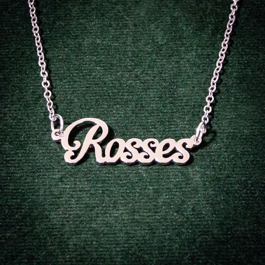 Custom name necklace  hand wringting stlye - 项链 - 其他金属 银色
