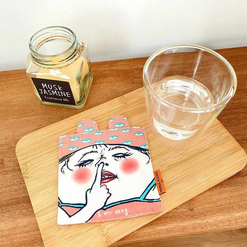 I am sexy 造型布杯垫 - 杯垫 - 聚酯纤维 橘色