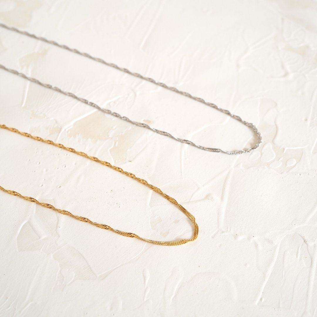 Silver925 W Twist Necklace - 项链 - 其他金属 多色