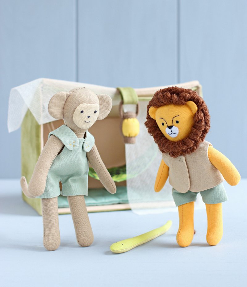 3 PDF Mini Monkey + Mini Lion + Safari Tent Sewing Patterns Bundle - 手工艺教程/工具书 - 其他材质 