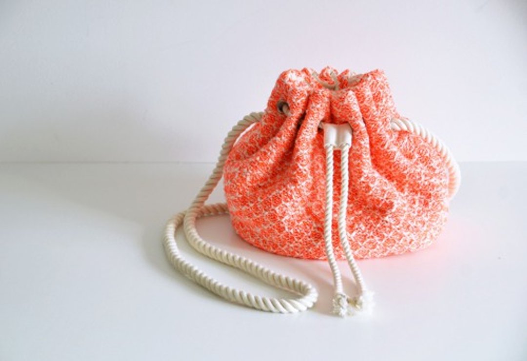 GIOLICA Cotton Tweed 2way Shell Marine Shoulder Bag Flamingo - 侧背包/斜挎包 - 棉 粉红色