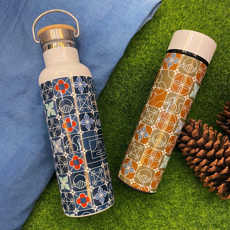 【森织海】复古铁窗花保温瓶750ml/500ml(现货+预购) - 保温瓶/保温杯 - 不锈钢 蓝色