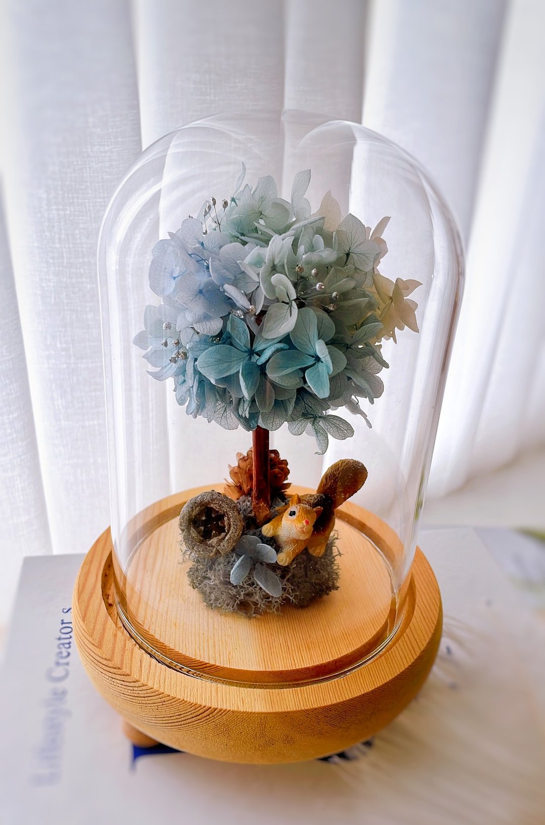 Miss。花谜 花球树 小夜灯 爱心玻璃罩 玻璃盅 永生花 干燥花 - 干燥花/捧花 - 植物．花 多色