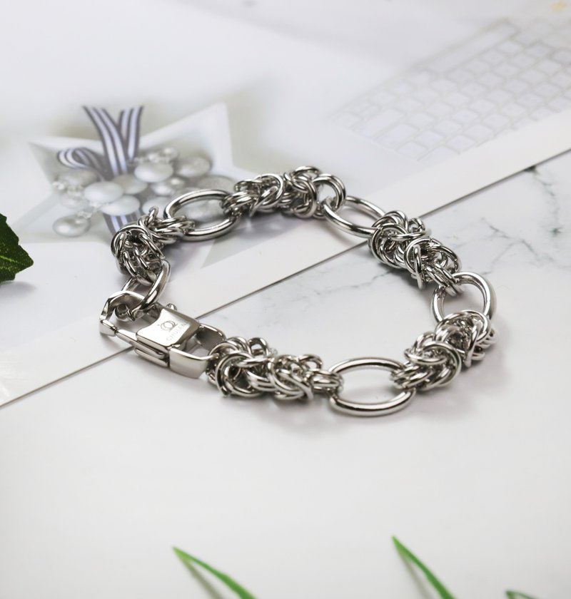 【定制】蛋型链结手链 316L医疗钢 / 银色 - 手链/手环 - 不锈钢 银色