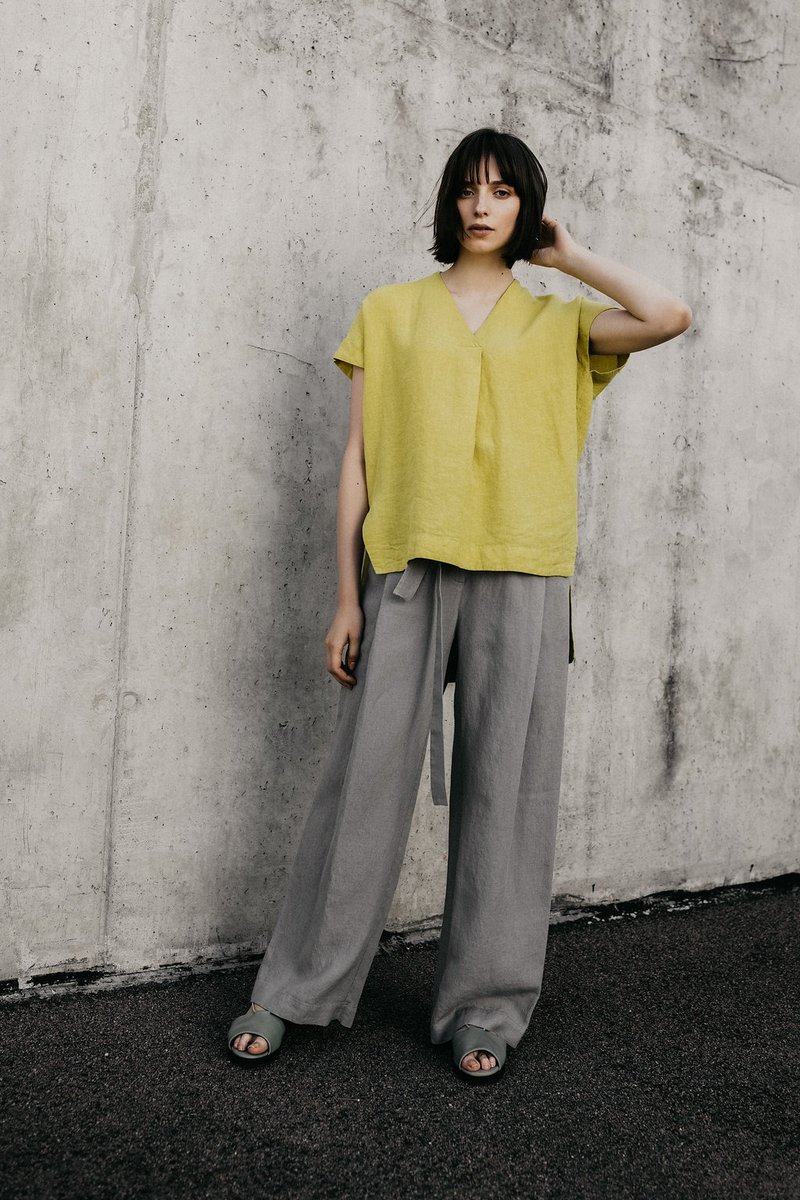 Linen Pants Motumo - 18K2 - 女装长裤 - 亚麻 