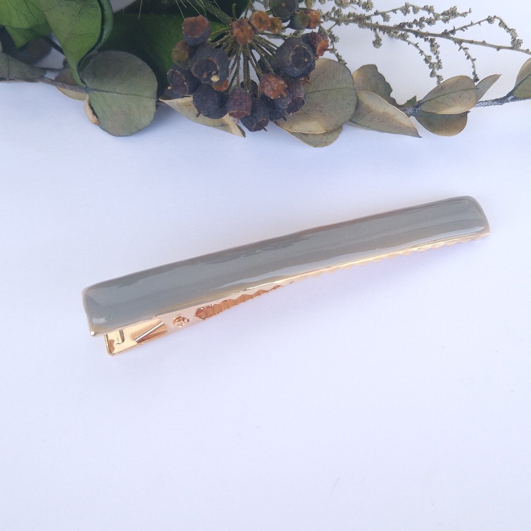 Stick bar hair clip gray - 发饰 - 其他金属 灰色