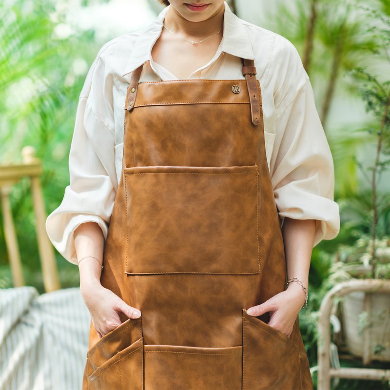 【仿皮革工作围裙】-园艺/烹饪/餐饮 - 植栽/盆栽 - 人造皮革 咖啡色