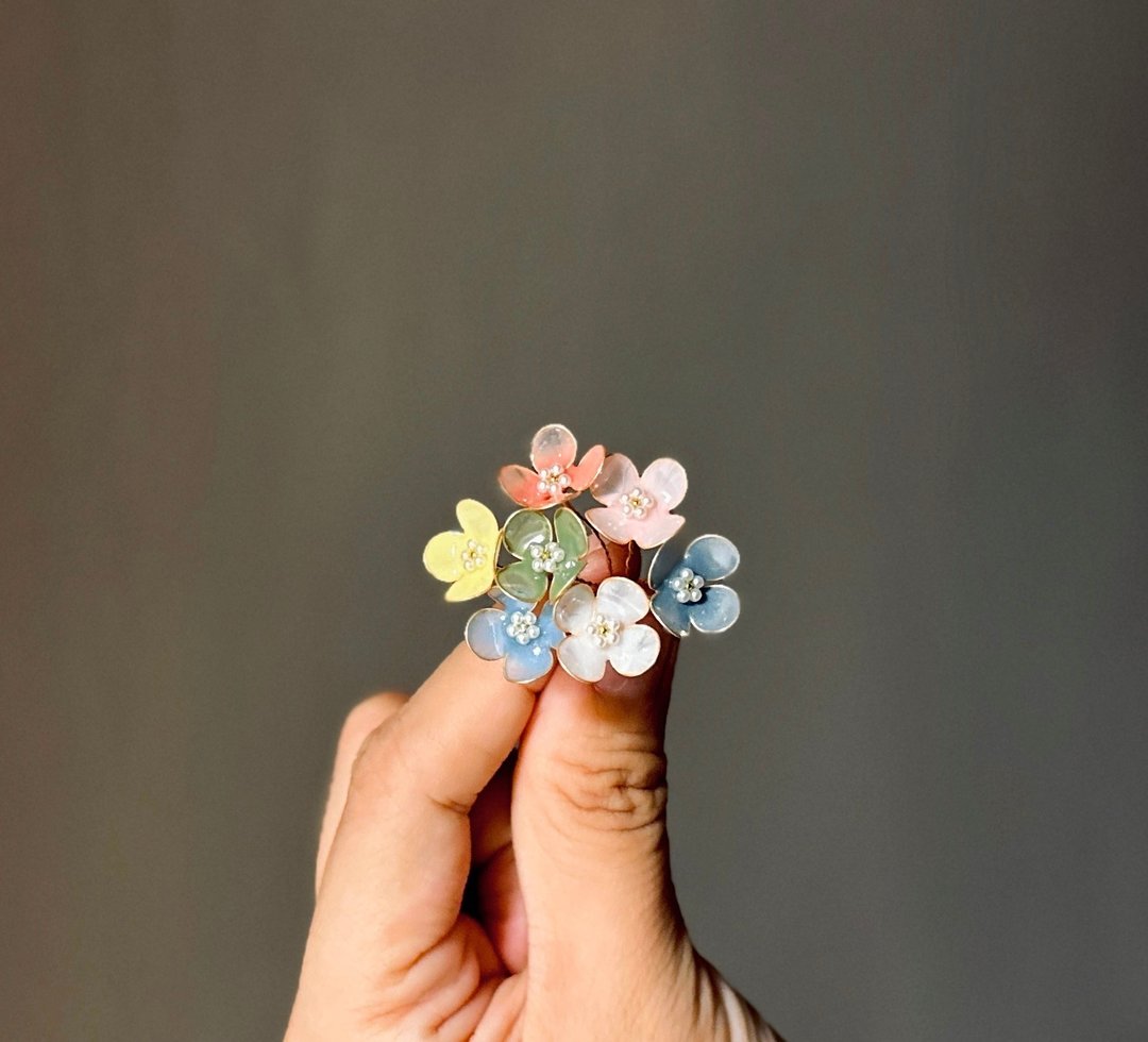 晨露花 手作水晶花耳环 树脂初阶 DIY 手作课程 - 金工/饰品 - 树脂 