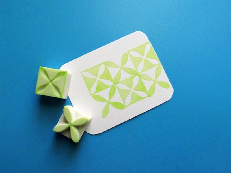 Apu手工章 迷你和风装饰图案印章组 2枚装 手帐印章 - 印章/印台 - 橡胶 