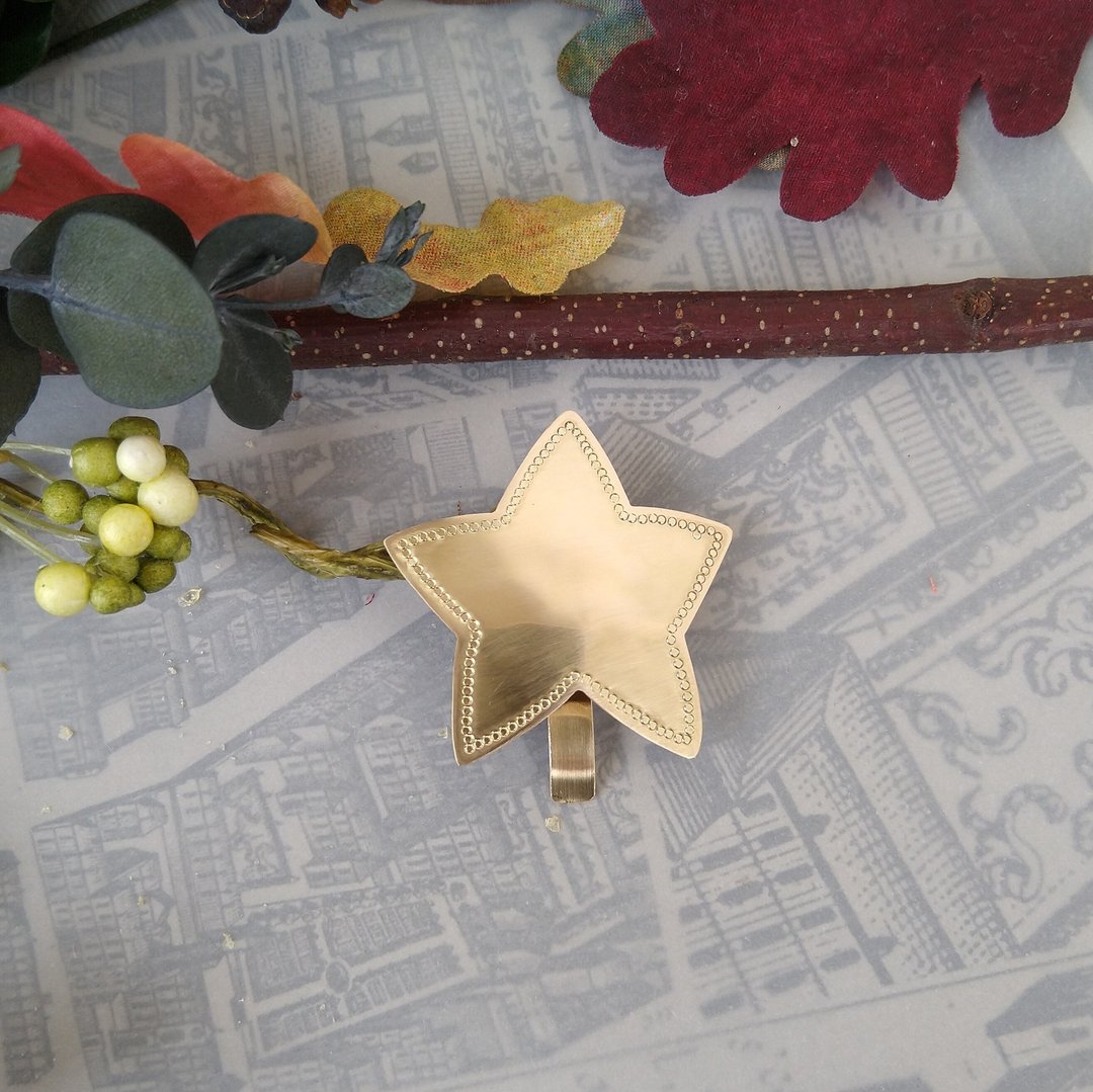 Brass Star Pony Hook Autumn Hair Elastic Change Free Hair Cuff Star - 发饰 - 铜/黄铜 金色