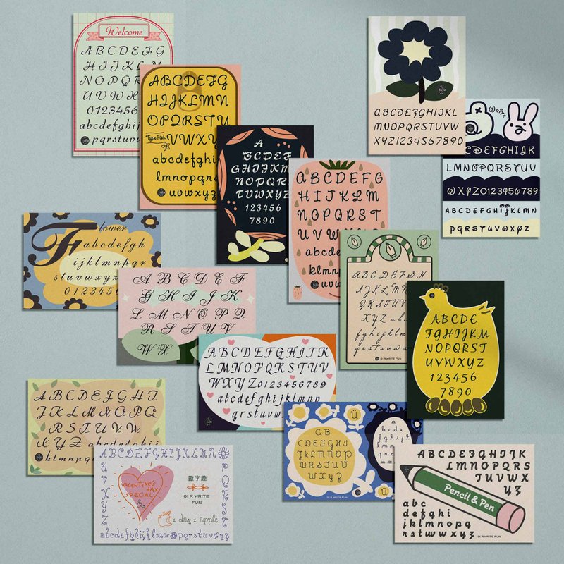 15 种彩色套组  /  欧文书法 / 给学生小孩大人组合价位 / 礼物 - 插画/绘画/写字 - 纸 