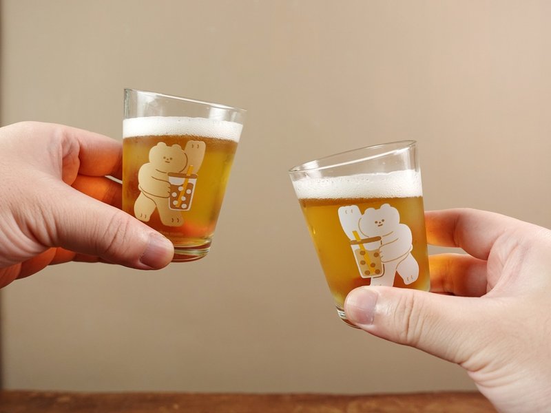 啤酒杯 玻璃杯 对杯组 - 熊熊珍奶干杯 - 玻璃杯 - 玻璃 透明