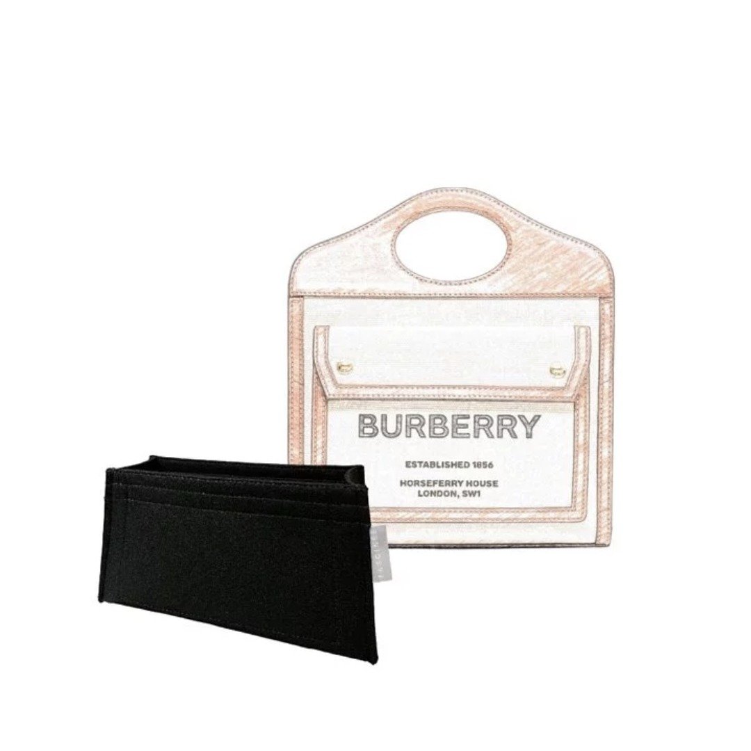 内袋-Burberry Mini Two-tone Canvas and Leather Pocket Bag - 化妆包/杂物包 - 其他材质 多色