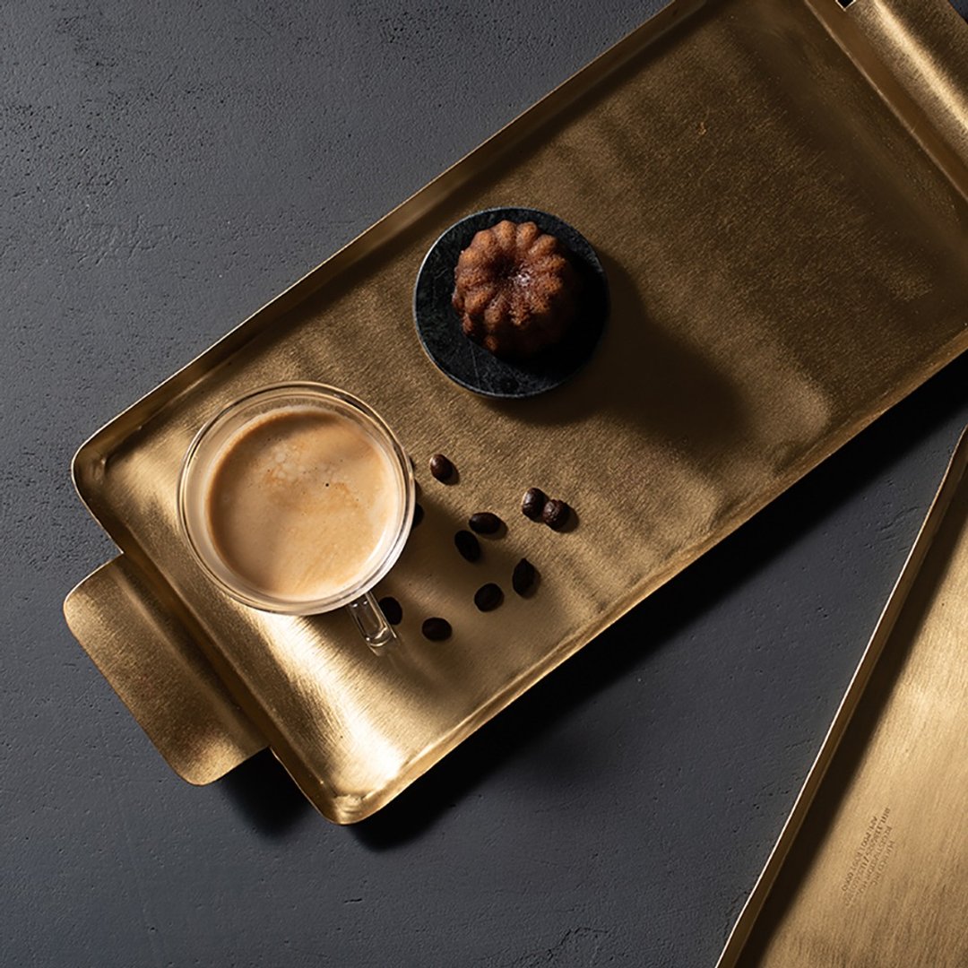 BRASS RECTANGLE TRAY 黄铜长方形托盘 - 托盘/砧板 - 其他金属 金色