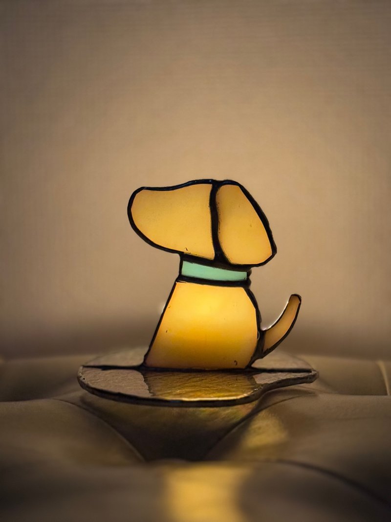 彩色玻璃-镶崁玻璃-小黄狗烛台手作体验课 - 陶艺 - 玻璃 